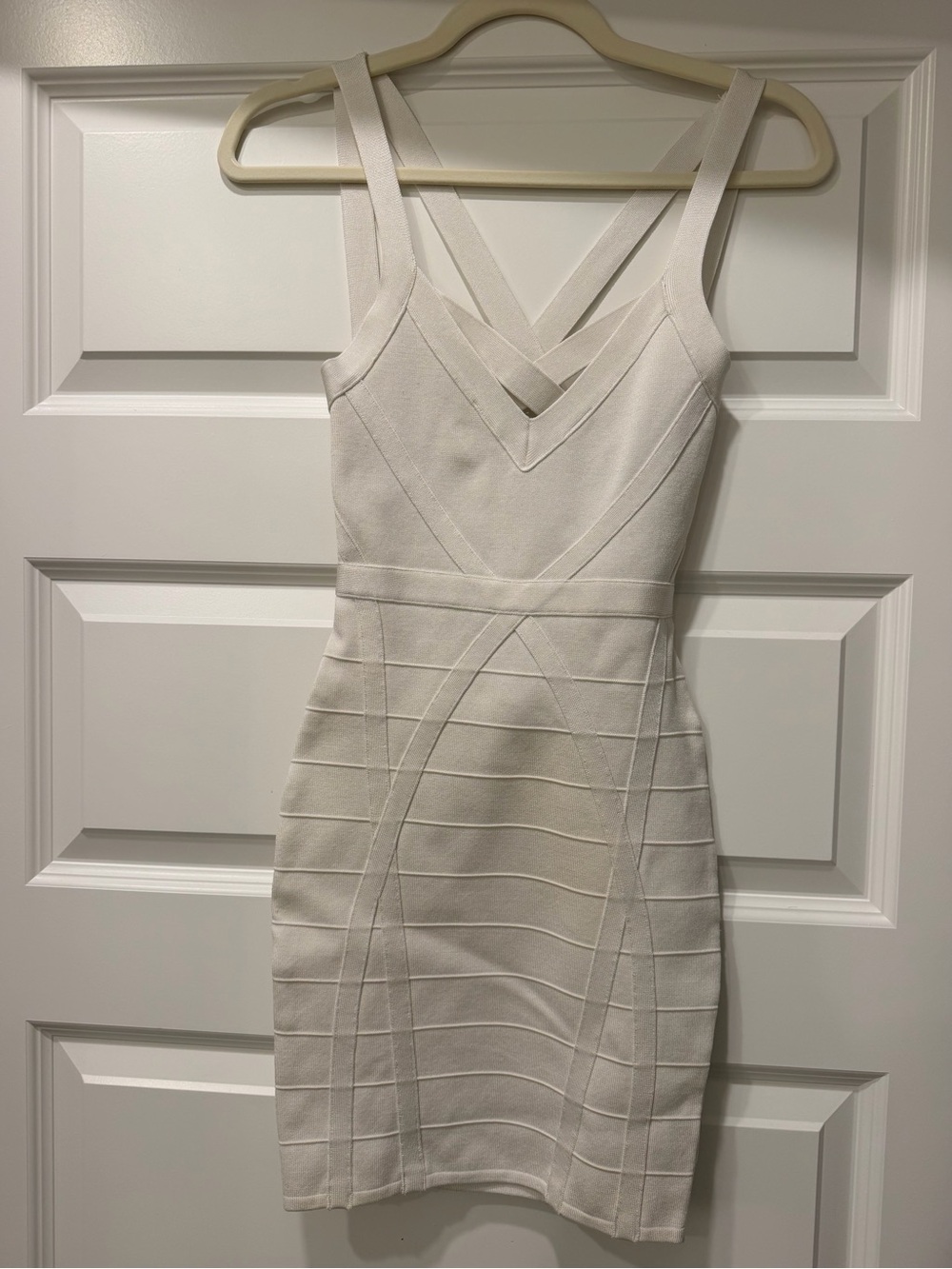 Guess ivory crisscross bandage mini dress S